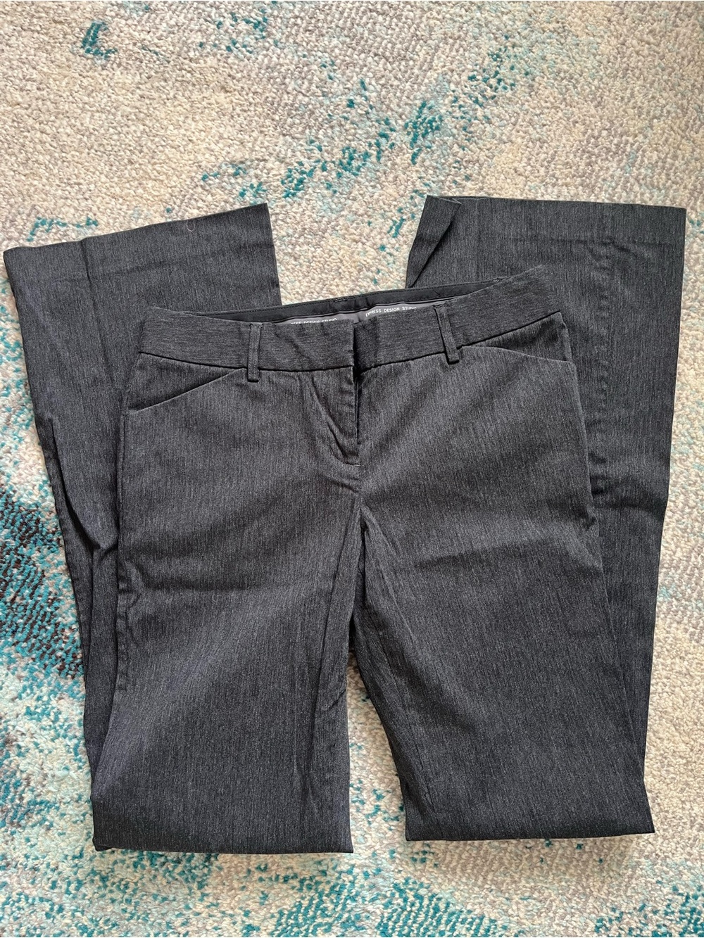 Express Editor Straight-Leg Dress Pants - Charcoal Gray